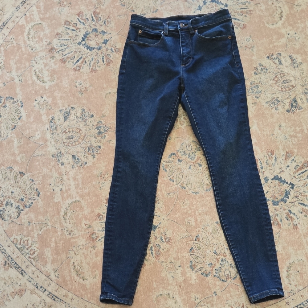 Duluth Trading Co Dark Blue Skinny Jeans Classic 5 Pocket Style Stretch 2 R EUC
